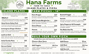 THE BAMBOO HALE | TAKE OUT MENU | Hana Farms
